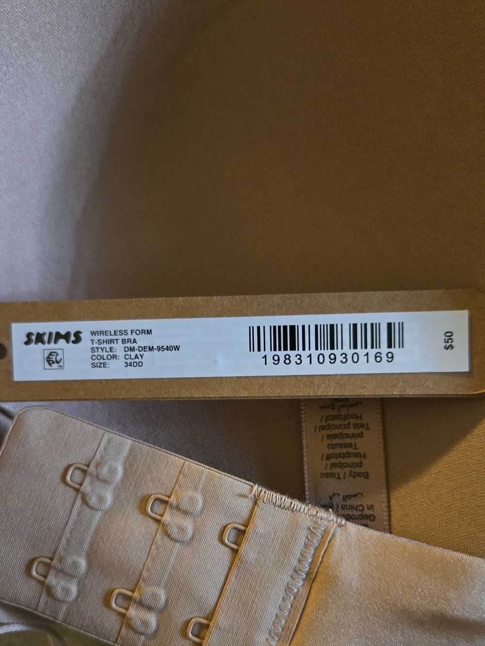NWT Skims Wireless Form T Shirt Demi Bra Nude Clay 34DD - Picture 7 of 7